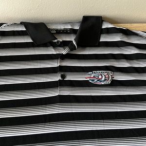 99th Indianapolis 500 black striped men's polo Dr-Fit.